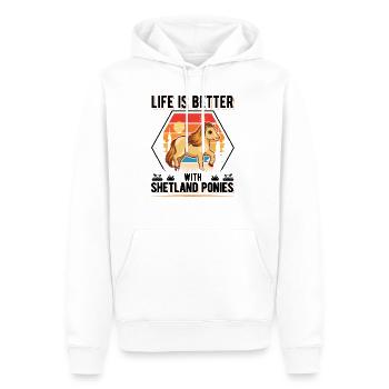 Life is better with Shetland Ponies Shetty - Männer Premium Bio Hoodie - Weiß - Vorne - Nico (187cm)