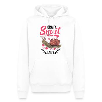 Crazy Snail lady Snails Fille - Sweat à capuche Premium bio Homme - blanc - Devant - Nico (187cm)