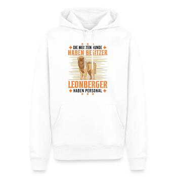 Leonberger Personal - Männer Premium Bio Hoodie - Weiß - Vorne - Nico (187cm)