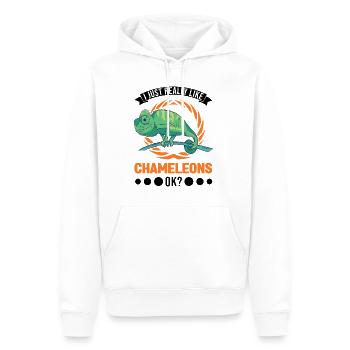 Chameleon Cadeau Caméléon - Sweat à capuche Premium bio Homme - blanc - Devant - Nico (187cm)
