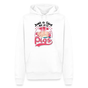 Schweine Mädchen Schweinebauer - Männer Premium Bio Hoodie - Weiß - Vorne - Nico (187cm)