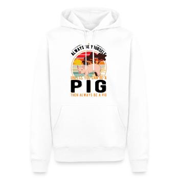 Schweine Geschenk Schweinebauer - Männer Premium Bio Hoodie - Weiß - Vorne - Nico (187cm)