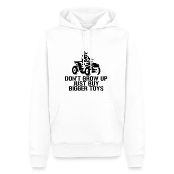 Don't Grow Up, Just Buy Bigger Toys - Männer Premium Bio Hoodie - Weiß - Vorne - Nico (187cm)