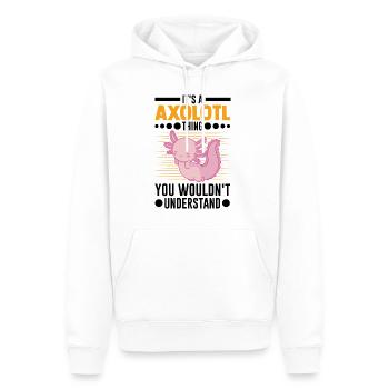 Axolotl Cadeau Queue Lurch - Sweat à capuche Premium bio Homme - blanc - Devant - Nico (187cm)