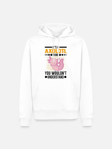 Axolotl Gift Tail Lurch - Men’s Premium Organic Hoodie - white