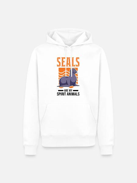 Seal Spirit Animal Sea Lion - Men’s Premium Organic Hoodie - white