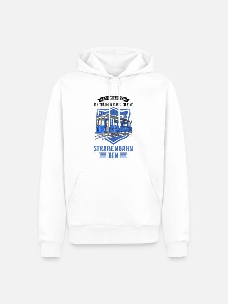 Straßenbahn Geschenk Straßenbahnfahrer Tram S-Bahn - Männer Premium Bio Hoodie - Weiß