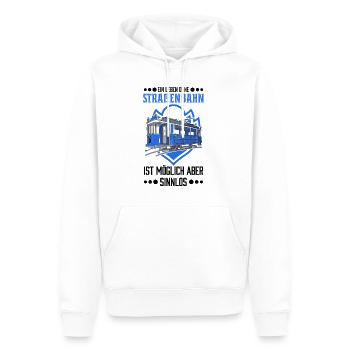 Straßenbahn Geschenk Straßenbahnfahrer Tram S-Bahn - Männer Premium Bio Hoodie - Weiß - Vorne - Nico (187cm)