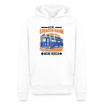 Meine Straßenbahn Meine Regeln Tram S-Bahn - Männer Premium Bio Hoodie - Weiß - Vorne - Nico (187cm)