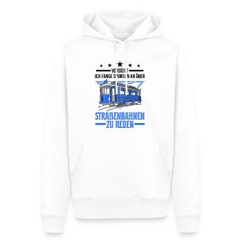 Straßenbahn Geschenk Straßenbahnfahrer Tram S-Bahn - Männer Premium Bio Hoodie - Weiß - Vorne - Nico (187cm)