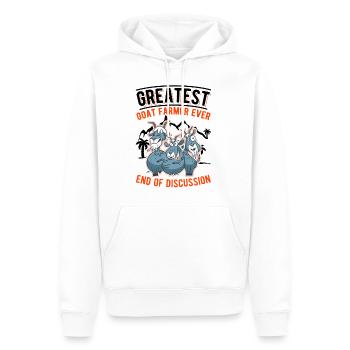 Le plus grand éleveur de chèvres Chèvre de ferme de chèvre - Sweat à capuche Premium bio Homme - blanc - Devant - Nico (187cm)