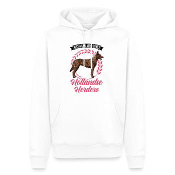 Hollandse Herder Fille Berger Hollandais - Sweat à capuche Premium bio Homme - blanc - Devant - Nico (187cm)
