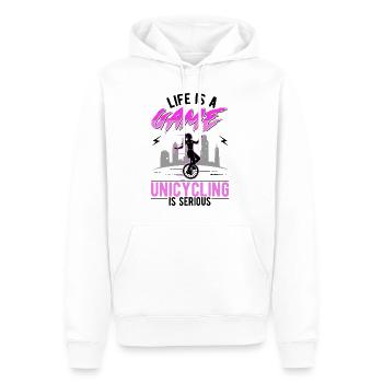 Einradfahrerin Geschenk Einrad Mädchen - Männer Premium Bio Hoodie - Weiß - Vorne - Nico (187cm)