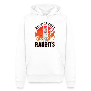 Lapin Jeune Lapin Lapin Lapin - Sweat à capuche Premium bio Homme - blanc - Devant - Nico (187cm)