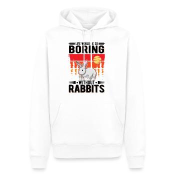 Lapin Cadeau Lapin Lapin Lapin - Sweat à capuche Premium bio Homme - blanc - Devant - Nico (187cm)