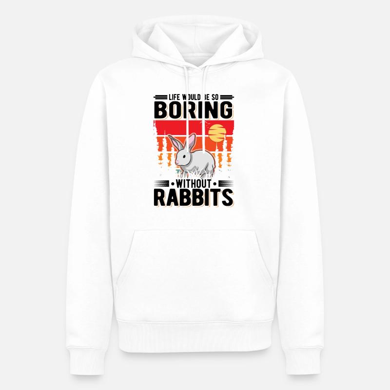 Lapin Cadeau Lapin Lapin Lapin - Sweat à capuche Premium bio Homme - blanc