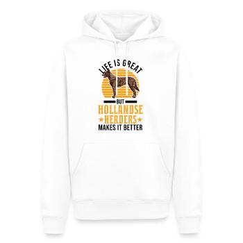 Hollandse Herder Berger hollandais - Sweat à capuche Premium bio Homme - blanc - Devant - Nico (187cm)