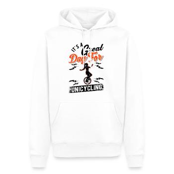 Bonne journée pour les filles monocycles monocycle - Sweat à capuche Premium bio Homme - blanc - Devant - Nico (187cm)