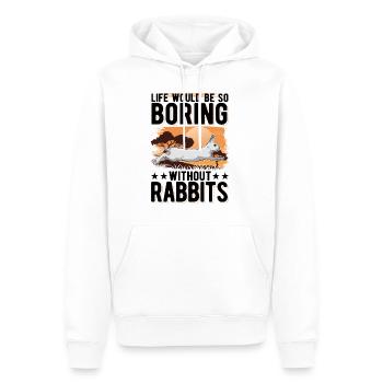 Lapin Cadeau Lapin Lapin Lapin - Sweat à capuche Premium bio Homme - blanc - Devant - Nico (187cm)