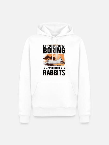 Lapin Cadeau Lapin Lapin Lapin - Sweat à capuche Premium bio Homme - blanc