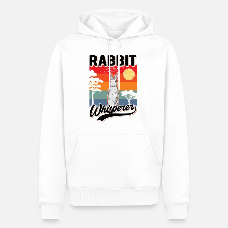 Kaninchen Flüsterer Hasen Flüsterer - Männer Premium Bio Hoodie - Weiß