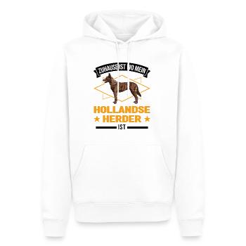 Zuhause ist wo mein Hollandse Herder ist - Männer Premium Bio Hoodie - Weiß - Vorne - Nico (187cm)