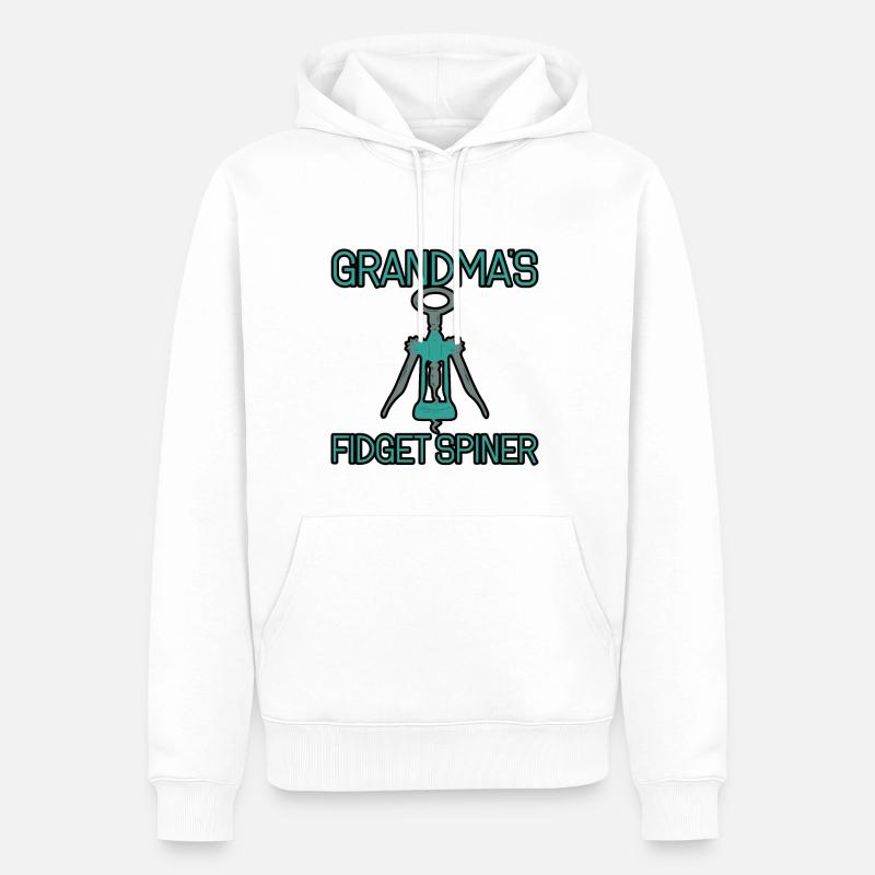Fidget Spinner de grand-mère 3 - Sweat à capuche Premium bio Homme - blanc