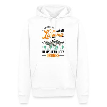 Drone Pilot Gift Drone Quadcopter - Men’s Premium Organic Hoodie - white - Front - Nico (187cm)
