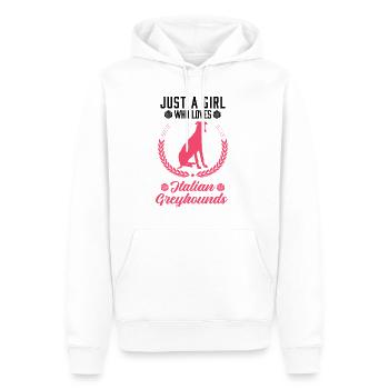 Lévrier italien - Sweat à capuche Premium bio Homme - blanc - Devant - Nico (187cm)