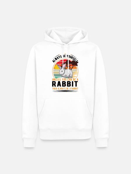 Rabbit Rabbit Rabbit Rabbit - Men’s Premium Organic Hoodie - white