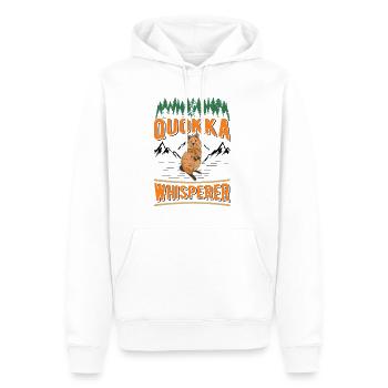 Quokka Whisperer Kangourou à queue courte - Sweat à capuche Premium bio Homme - blanc - Devant - Nico (187cm)