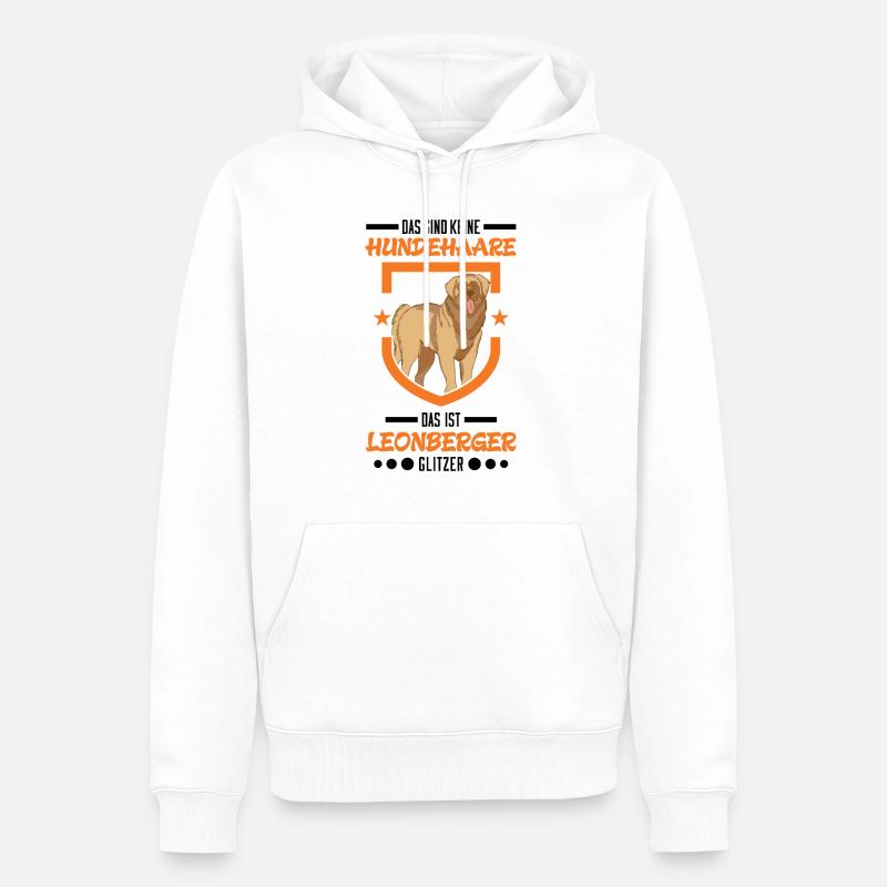 Leonberger Glitzer - Männer Premium Bio Hoodie - Weiß