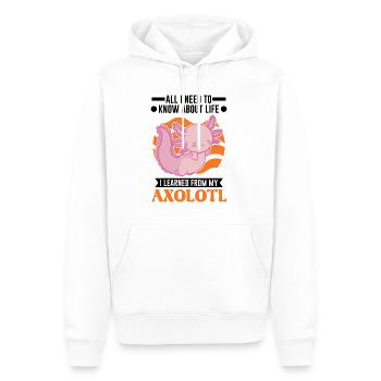 Axolotl Cadeau Queue Lurch - Sweat à capuche Premium bio Homme - blanc - Devant - Nico (187cm)