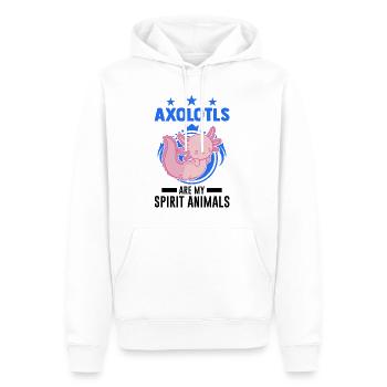 Axolotl Spirit Animal Tail Lurch - Sweat à capuche Premium bio Homme - blanc - Devant - Nico (187cm)