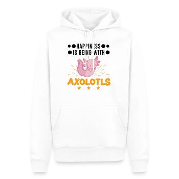 Happiness is being with Axolotls Tail Lurch - Men’s Premium Organic Hoodie - white - Front - Nico (187cm)
