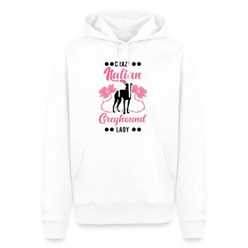 Lévrier italien dame Italienischer Windhund - Sweat à capuche Premium bio Homme - blanc - Devant - Nico (187cm)