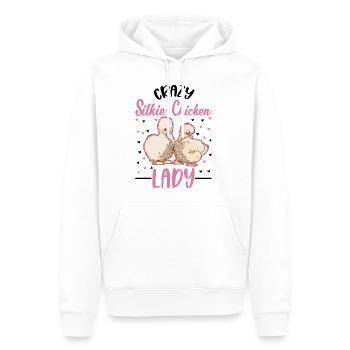 Crazy Silkie Poulet dame Poulet de soie - Sweat à capuche Premium bio Homme - blanc - Devant - Nico (187cm)