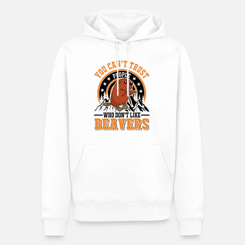 Beaver Gift Beaver Dam - Sweat à capuche Premium bio Homme - blanc
