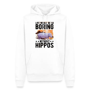 Hippo Gift Hippo Hippo Hippo - Men’s Premium Organic Hoodie - white - Front - Nico (187cm)