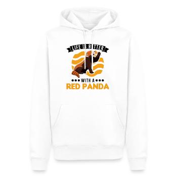 La vie est meilleure avec un panda roux roter panda - Sweat à capuche Premium bio Homme - blanc - Devant - Nico (187cm)