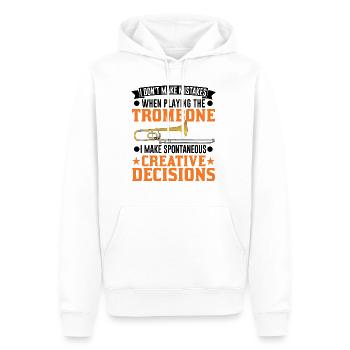 Trombone Creative Decisions Tromboniste - Sweat à capuche Premium bio Homme - blanc - Devant - Nico (187cm)