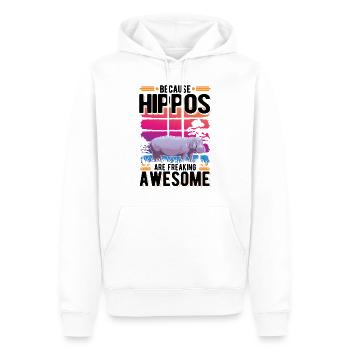 Hippo Gift Hippo Hippo Hippo - Men’s Premium Organic Hoodie - white - Front - Nico (187cm)