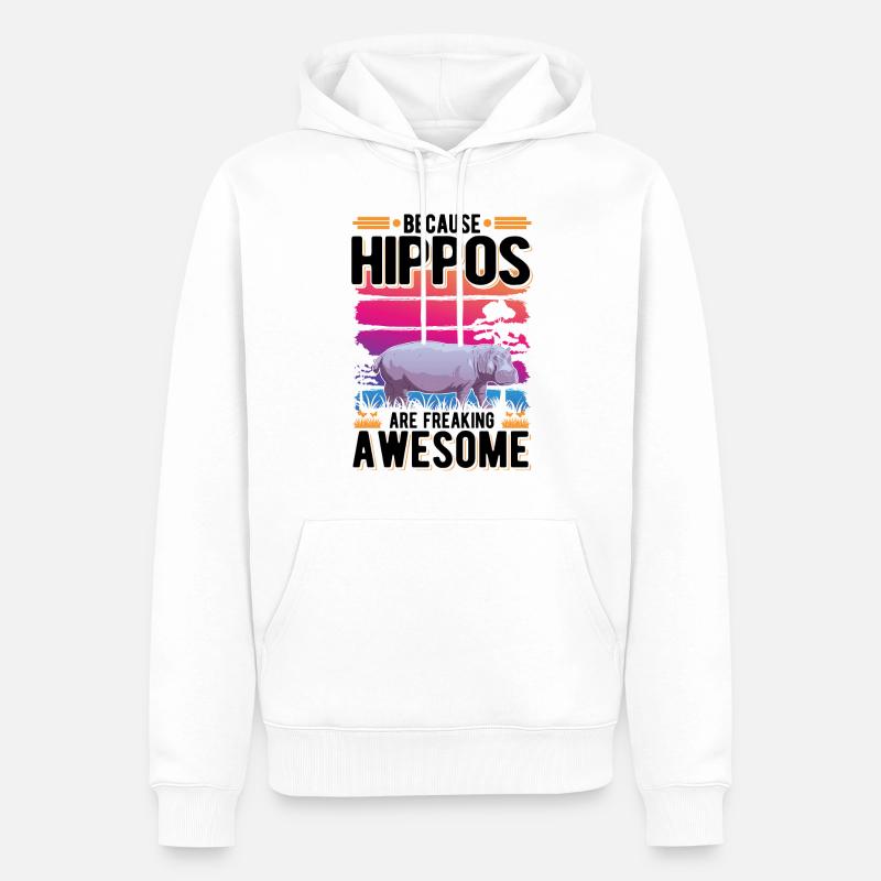 Nilpferd Geschenk Hippo Flusspferd - Männer Premium Bio Hoodie - Weiß