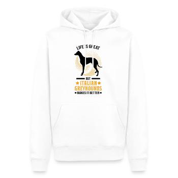 Italienischer Windhund Italienisches Windspiel - Männer Premium Bio Hoodie - Weiß - Vorne - Nico (187cm)