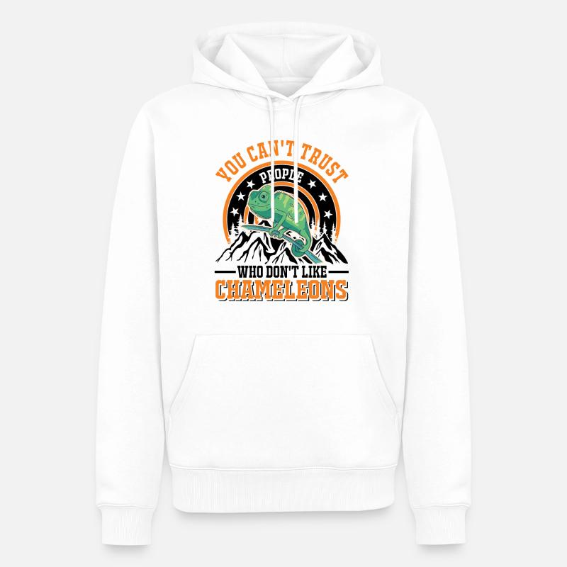 Chamäleon Geschenk Chameleon - Männer Premium Bio Hoodie - Weiß