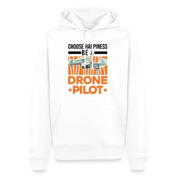 Drone Pilote Cadeau Drone Quadcopter - Sweat à capuche Premium bio Homme - blanc - Devant - Nico (187cm)