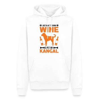 Kangal und Wein Anatolischer Hirtenhund - Männer Premium Bio Hoodie - Weiß - Vorne - Nico (187cm)