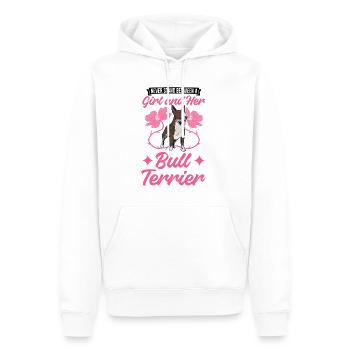 Bull Terrier Fille Miniature Bull Terrier - Sweat à capuche Premium bio Homme - blanc - Devant - Nico (187cm)
