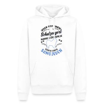 Samojede Schutzengel Schlittenhund Samojeden - Männer Premium Bio Hoodie - Weiß - Vorne - Nico (187cm)