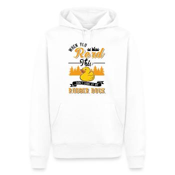 Canard en caoutchouc Cadeau Canard Grinçant Canard Bain Canard - Sweat à capuche Premium bio Homme - blanc - Devant - Nico (187cm)